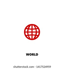 world icon. world vector design. sign design. red color