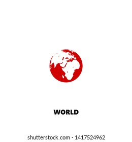 world icon. world vector design. sign design. red color