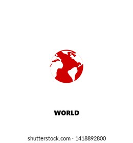 world icon. world vector design. sign design. red color