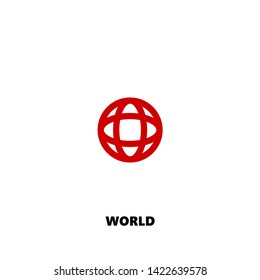 world icon. world vector design. sign design. red color