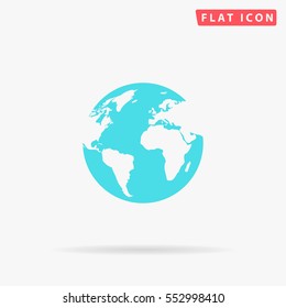 World Icon Vector. Flat color symbol on white background with shadow