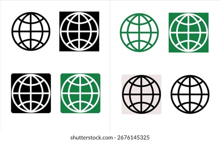 World icon - vector, Globe Icon Set, Globe - Illustration Icons, website icon, world planet earth isolated icon vector illustration design, Globe and Communication Icons.