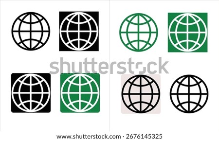 World icon - vector, Globe Icon Set, Globe - Illustration Icons, website icon, world planet earth isolated icon vector illustration design, Globe and Communication Icons.