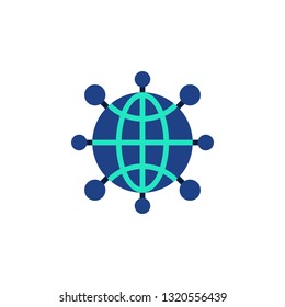 World Icon Vector Illustration in Flat Style for Any Purpose