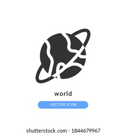 ilustración del vector de icono mundial. diseño de glifos de icono mundial.