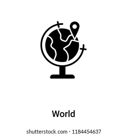 World icon vector isolated on white background, logo concept of World sign on transparent background, filled black symbol