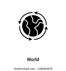 World icon vector isolated on white background, logo concept of World sign on transparent background, filled black symbol