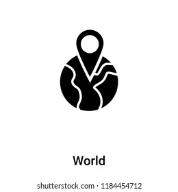 World icon vector isolated on white background, logo concept of World sign on transparent background, filled black symbol