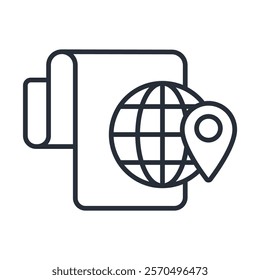 World icon. vector.Editable stroke.linear style sign for use web design,logo.Symbol illustration.