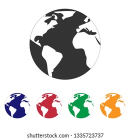 World icon.Earth vector sign.Globe map illustration for graphic design, web and mobile platforms.