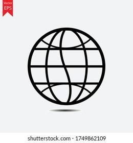 world icon,globe icon of web image vector.