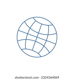 Weltsymbole, flaches Liniendesign auf weißem Hintergrund. Vektorgrafik für Web, App