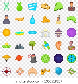 World icons set. Cartoon style of 36 world vector icons for web for any design