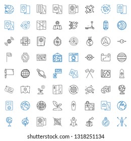 world icons set. Collection of world with network, compass, pollution, egypt, planet, passport, global, earth globe, earth, map, sprout, internet. Editable and scalable world icons.