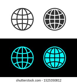 World Icons Set Flat Vector