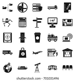 World icons set. Simple set of 25 world vector icons for web isolated on white background
