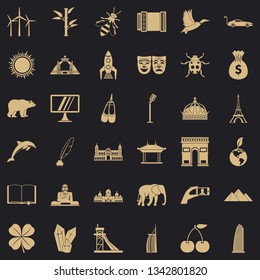World icons set. Simple style of 36 world vector icons for web for any design