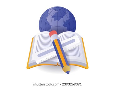 World illustration concept open and read creative idea book