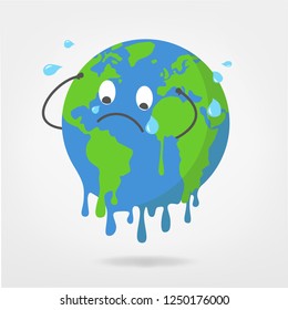 world illustration -   global warming / climate change vector graphic