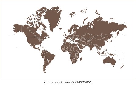 World Illustration map 03, silhouettes world map, modern world map graphic, Countries Silhouettes Stock Illustrations, Vectors