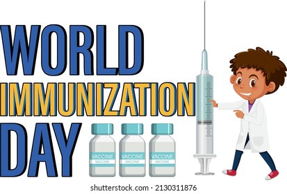 World immunization day banner design illustration