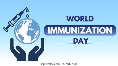 World Immunization day, celebration banner design