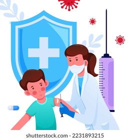 Día Mundial de la Inmunización, concepto de diseño de la ilustración de la inmunización