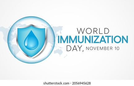 Der Welt-Immunisierungstag wird jedes Jahr am 10. November beobachtet, es ist der Prozess, durch den das Immunsystem eines Individuums gegen einen Erreger gestärkt wird. Vektorgrafik