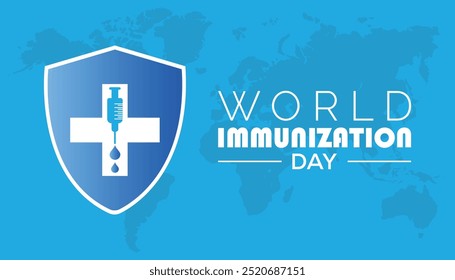 World Immunization day is observed every year on November. Medical Healthcare Awareness concept. background, placard, banner template Vector illustration design.