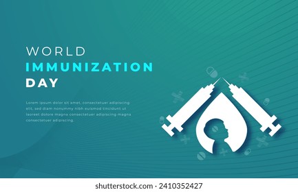 World Immunization Day Paper cut style Vector Design Illustration for Background, Poster, Banner, Advertising, Greeting Card