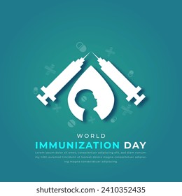 World Immunization Day Paper cut style Vector Design Illustration for Background, Poster, Banner, Advertising, Greeting Card
