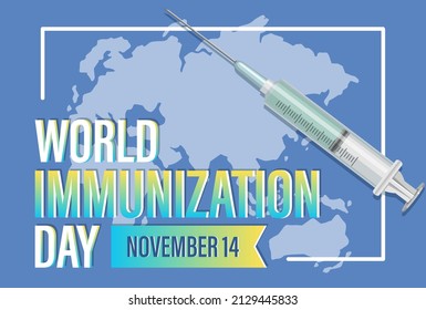 World immunization day poster design illustration