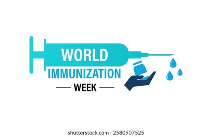 World Immunization Week is an annual global event celebrated every last week of April to highlight the importance of vaccines in protecting people. Stethoscope and Earth, syringe, vaccine.Vector eps10