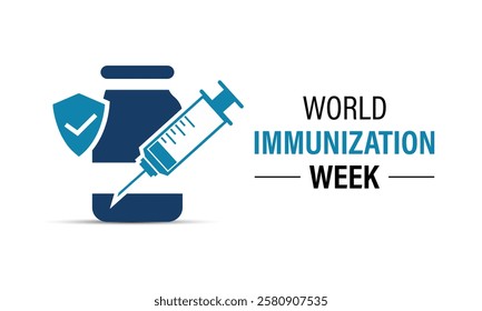 World Immunization Week is an annual global event celebrated every last week of April to highlight the importance of vaccines in protecting people. Stethoscope and Earth, syringe, vaccine.Vector eps10