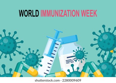 World Immunization Week background. Awareness  Health. Vector illustration.