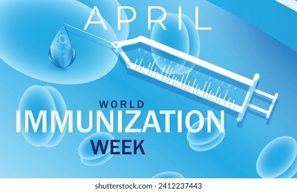 World Immunization Week. background, banner, card, poster, template. Vector illustration.