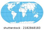 The World, important circles of latitudes and longitudes, blue colored political map. Equator, Greenwich meridian, Arctic and Antarctic Circle, Tropic of Cancer and Capricorn. Illustration. Vector.