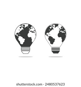 world incandescent lamp, vector logo icon