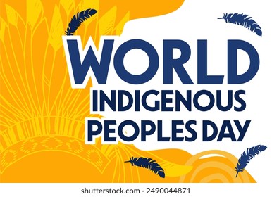 world indigenous peoples day with feather silhouette