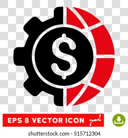 World Industry Finances EPS vector pictograph. Illustration style is flat iconic bicolor intensive red and black symbol.