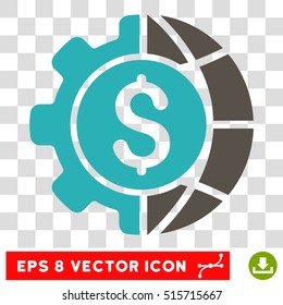 World Industry Finances EPS vector pictogram. Illustration style is flat iconic bicolor grey and cyan symbol.