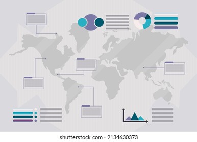 world infographic cartel with charts