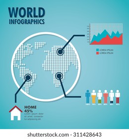 World infographic design, vector illustration eps 10.