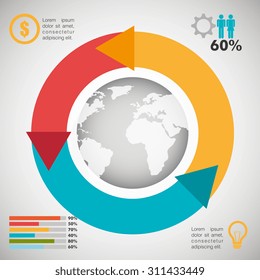 World infographic design, vector illustration eps 10.