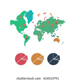 World infographic illustration on the white background. Vector illustration