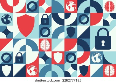 World Intellectual Property Day. April 26. Seamless geometric pattern. Template for background, banner, card, poster. Vector EPS10 illustration