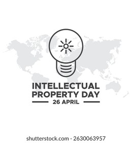 World Intellectual Property Day April 26, Vector banner, flyer, poster and social medial template design. World Intellectual Property Day Vector Illustration. 