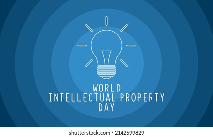 World intellectual property day design background. Light bulb icon. Poster or banner. Flat design vector illustration.