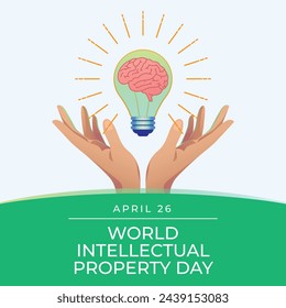 World Intellectual Property Day design template good for celebration usage. brain vector template. flat design. vector eps 10.