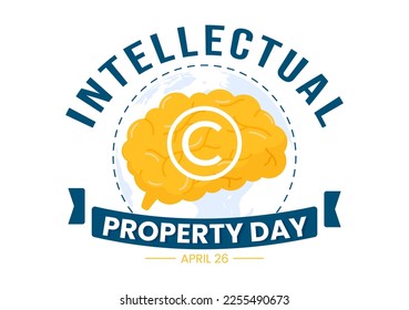 World Intellectual Property Day Illustration with Creativity and Light Bulb Idea for Web Banner or Landing Page in Flat Cartoon Hand Drawn Templates